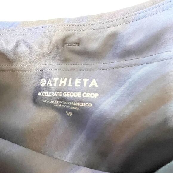 Athleta Womens Blue Black Accelerate Geode Activewear Cropped Leggings Size SP - Picture 6 of 7